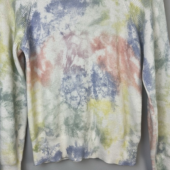 Rails Venus Cashmere Cotton Ribbed Sweater in Rainbow Tie Dye Long Sleeve Top XS - Picture 5 of 16